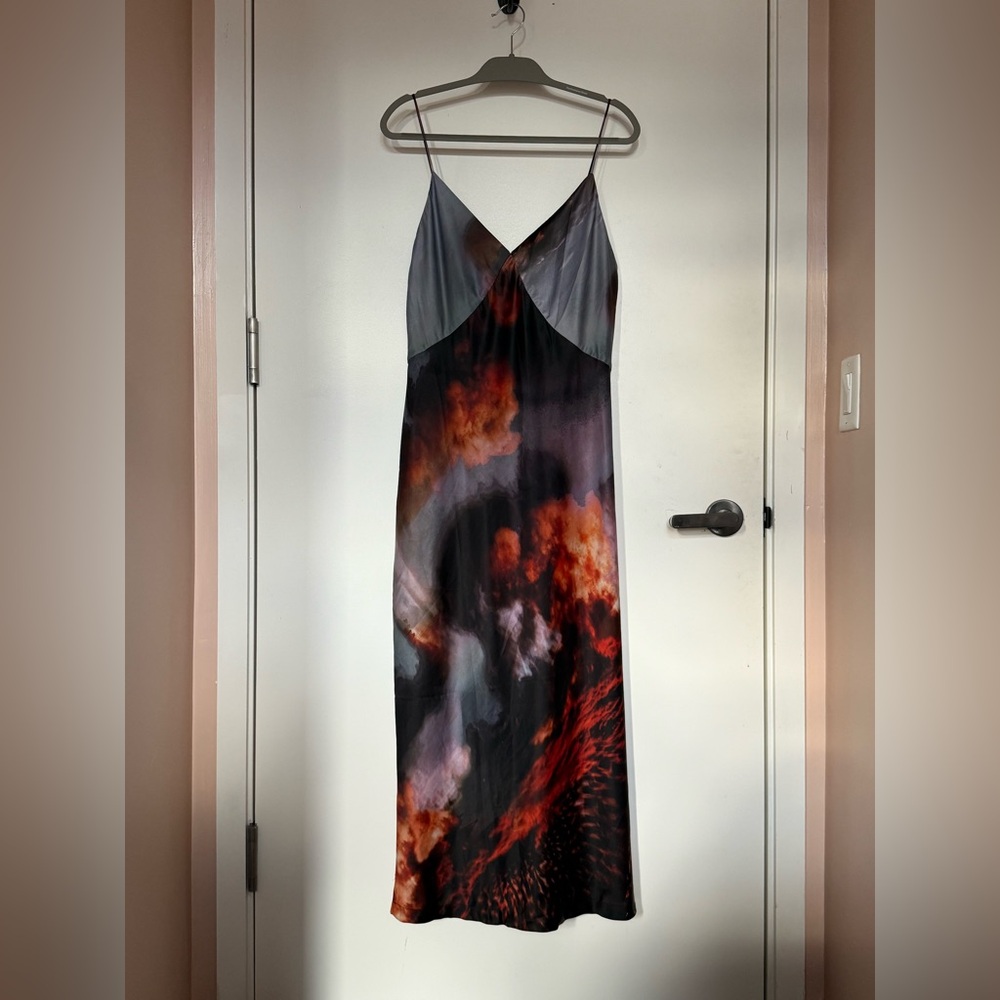 All Saints Black and Red Slip Dress